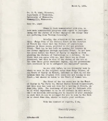 Letters Sent to S.C. Lind, March 6, 1934