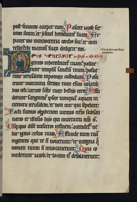 Historiated Initial ""D"" with a Fool Holding a Club