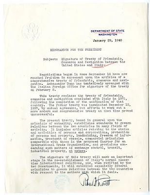 Memorandum from Robert Lovett to President Harry S. Truman