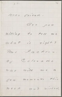 Emily Dickinson, Amherst, Mass., autograph letter to Thomas Wentworth Higginson, October 1876