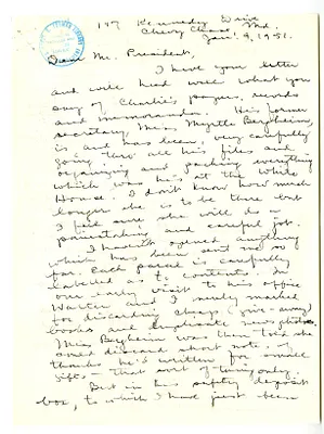 Letter from Florence Ross to President Harry S. Truman