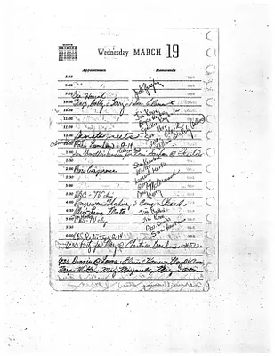 Lyndon Johnson's 1958 Desk Diary, beginning 3/19/1958