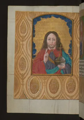 Leaf from Auseem Hours: Nine Psalms, Risen Christ Holding an Orb