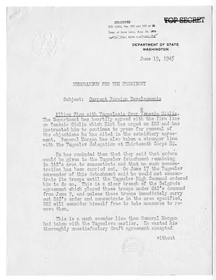 Memorandum from Acting Secretary of State Joseph Grew to President Harry S. Truman