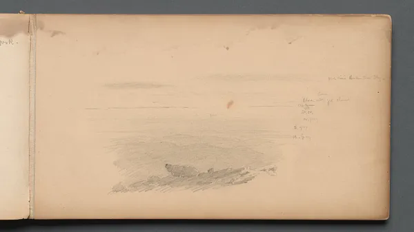 Sketchbook, page 04: Sea Scape with Color Notations