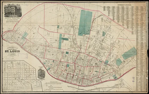 Campbell's revised guide map of St. Louis