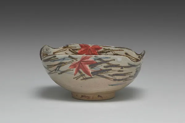 Nesting Dish with Scattered Pine Needles and Maple Leaves
