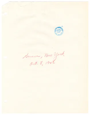 Reading Copy, Speech of President Harry S. Truman, Geneva, New York