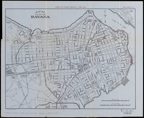 Map of the city of Havana