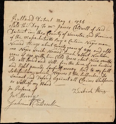 Bill of Sale: Mingo, Dinah, and Quaco