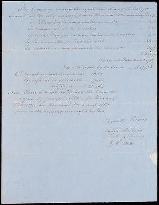Cemetery Committee, 1850-1852