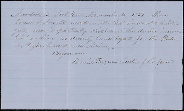 Certificate by David Page Justice of the Peace, 4 November 1851