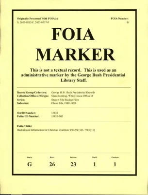 Background Information for Christian Coalition 9/11/92 [OA 7580] [1]