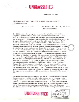 Memorandum of Conference with the President Authored by Andrew J. Goodpaster