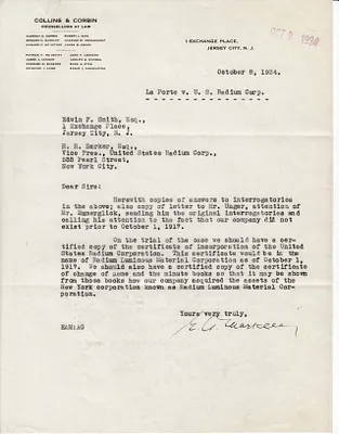 Letters Received to H.H. Barker, Edwin F. Smith, October 8, 1934