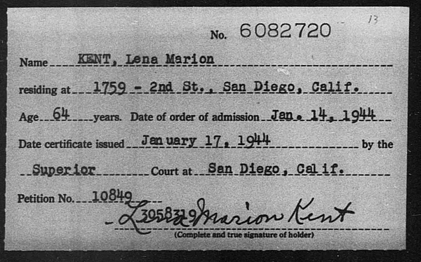 Kent, Lena Marion - 1944
