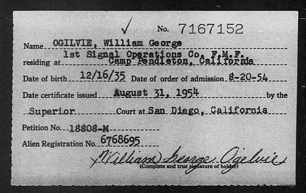Ogilvie, William George - 1954