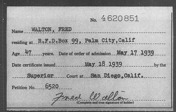 Walton, Fred - 1939