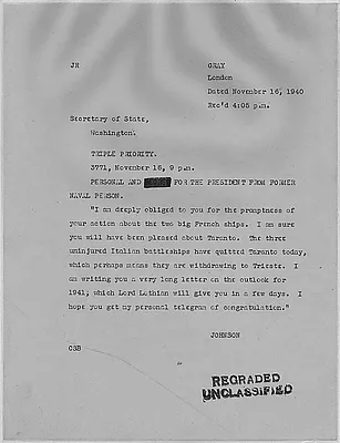 Winston Churchill to Franklin D. Roosevelt
