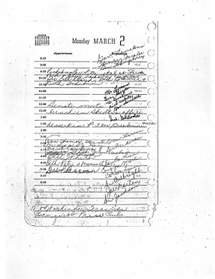 Lyndon Johnson's 1959 Desk Diary, beginning 3/2/1959