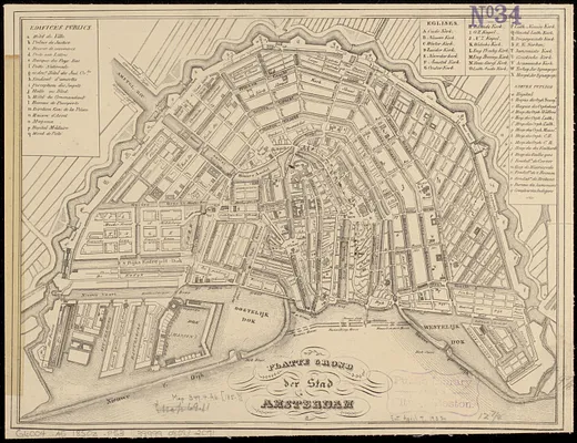 Platte grond der stad Amsterdam
