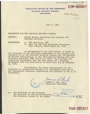 Memorandum from James S. Lay, Jr. to the National Security Council