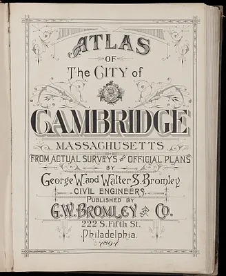 Atlas of the city of Cambridge, Massachusetts