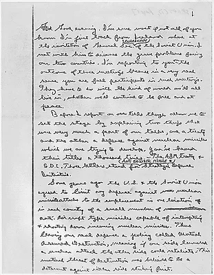 Presidential Address to the Nation: Iceland Meeting: Monday, October 13, 1986 [Draft Intorduction by Ronald Reagan]