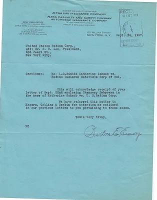 Letters Received to C.B. Lee, September 26, 1927
