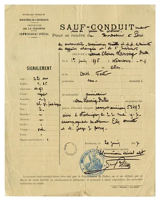 Travel Authorization from Bordeaux to Paris