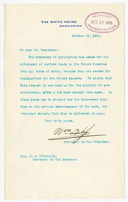 Letter from William Loeb, Jr. to E. A. Hitchcock