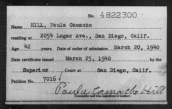 Hill, Paula Camacho - 1940