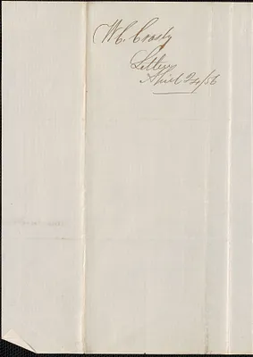 W. C. Crosby to W. A. Harrington, 24 April 1856