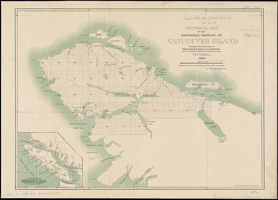 Sectional map of the northern portion of Vancouver Island