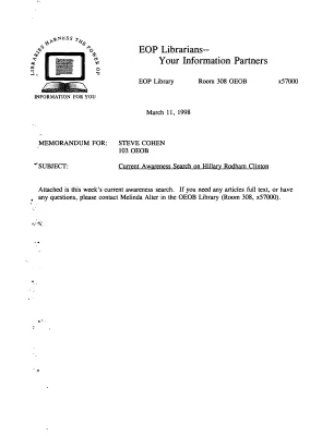 Lexis-Nexis Awareness Search Hillary Rodham Clinton,  March 11, 1998 [loose]