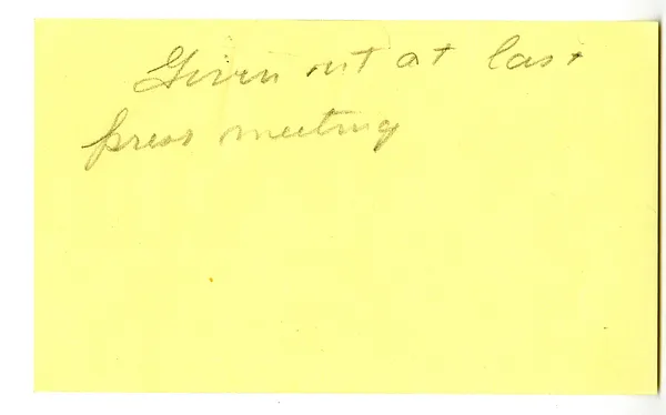Handwritten Note
