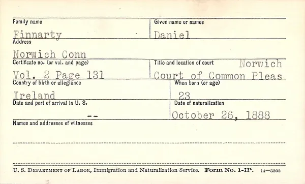 New London County, Court of Common Pleas, 1874-1906, Finnarty-Johnson