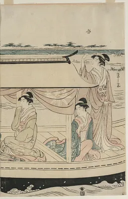 Women in a Pleasure Boat on the Sumida River