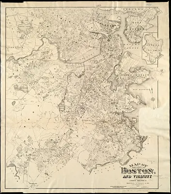 Map of the city of Boston and vicinity