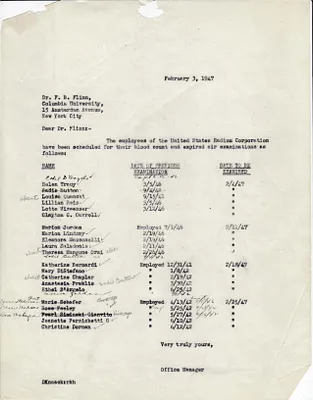 Letters Sent to Dr. F.B. Flinn [Dr. Frederick B. Flinn], February 3, 1947