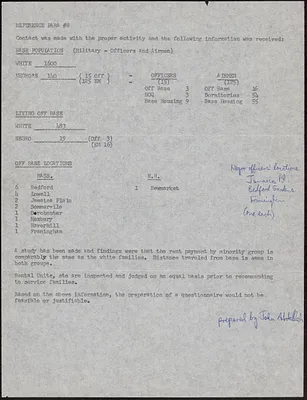 “PARA #8” - information received about Hanscom Airforce base, prepared by John Abdallah