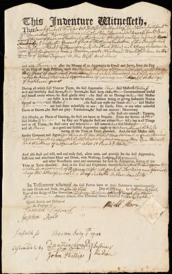 Mary Sulevan indentured to apprentice with Michael Morey [More] of Salem, 31 May 1748