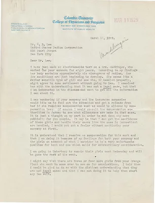 Letters Received to C.B. Lee, March 11, 1929