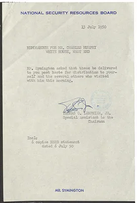 Memorandum from Thomas Lanphier, Jr. to Charles Murphy