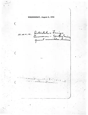 Lyndon Johnson's 1954 Desk Diary I, beginning 8/4/1954