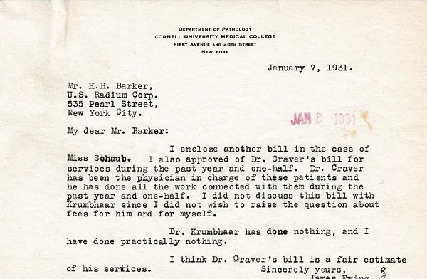 Letters Received to H.H. Barker, January 7, 1931