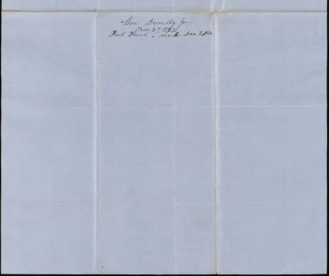 William Dwelley to Samuel Warner, 27 November 1852