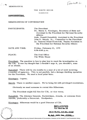 February 21, 1975 - Ford, Kissinger, Rumsfeld, Marsh