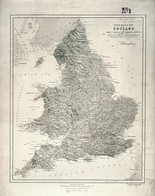 Photo relief map of England