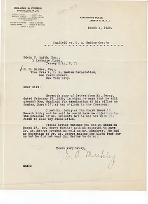 Letters Received to Edwin F. Smith, H.H. Barker, March 1, 1929